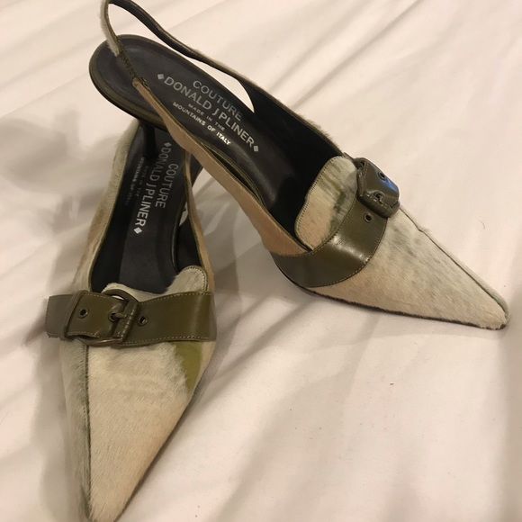 Sandales à Talon Donald J. Pliner - Taille 7.5 US, Couleur Or/rouge, Occasion